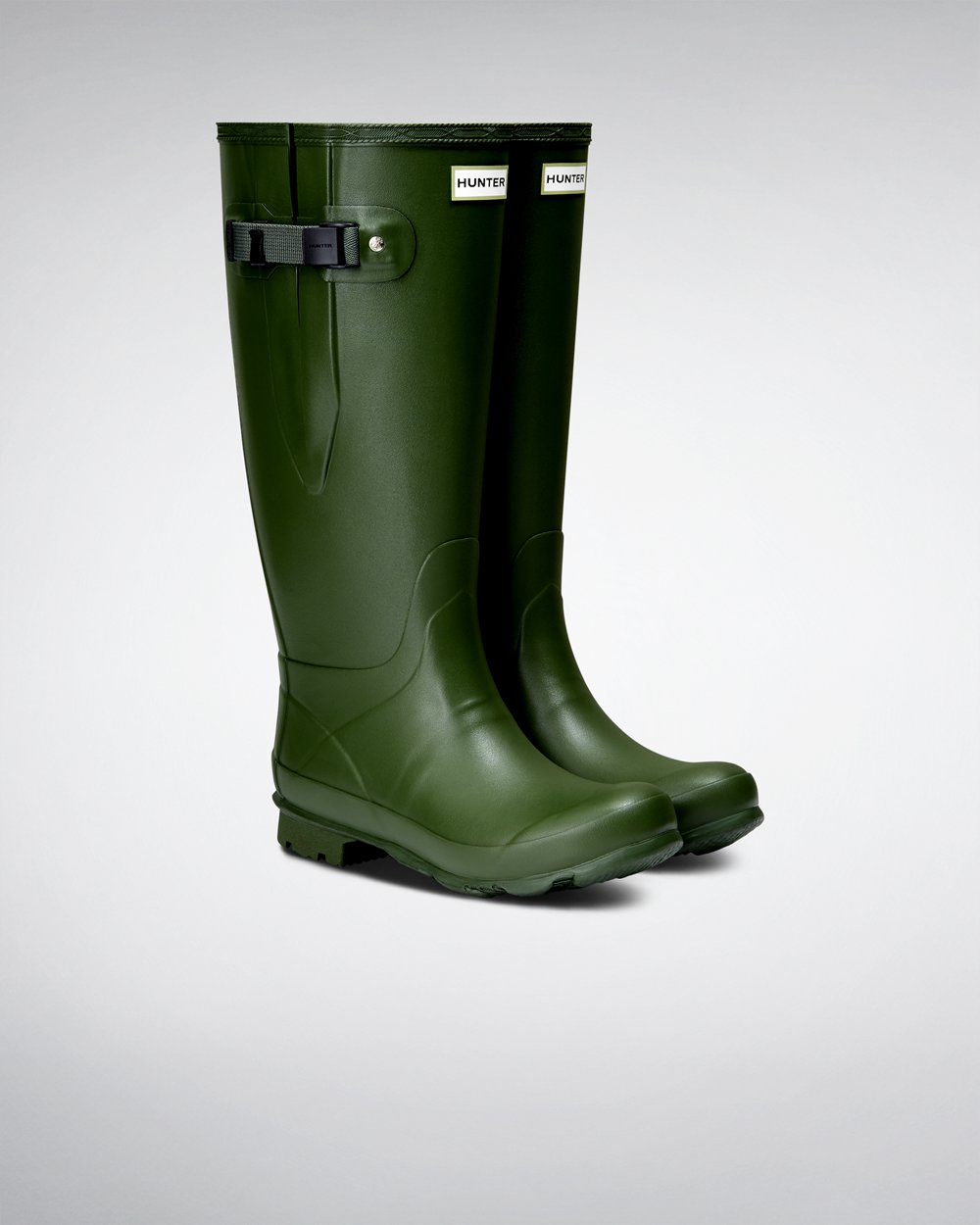 Wide Fit Regenlaarzen Dames - Hunter Norris Field - Groen - 34XRHMFVE